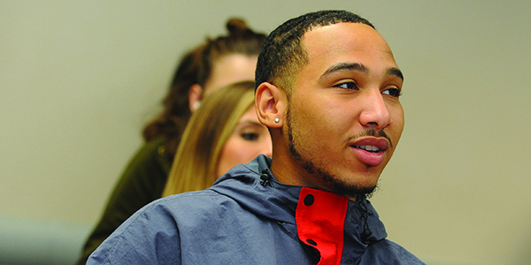 A student sitting in class.